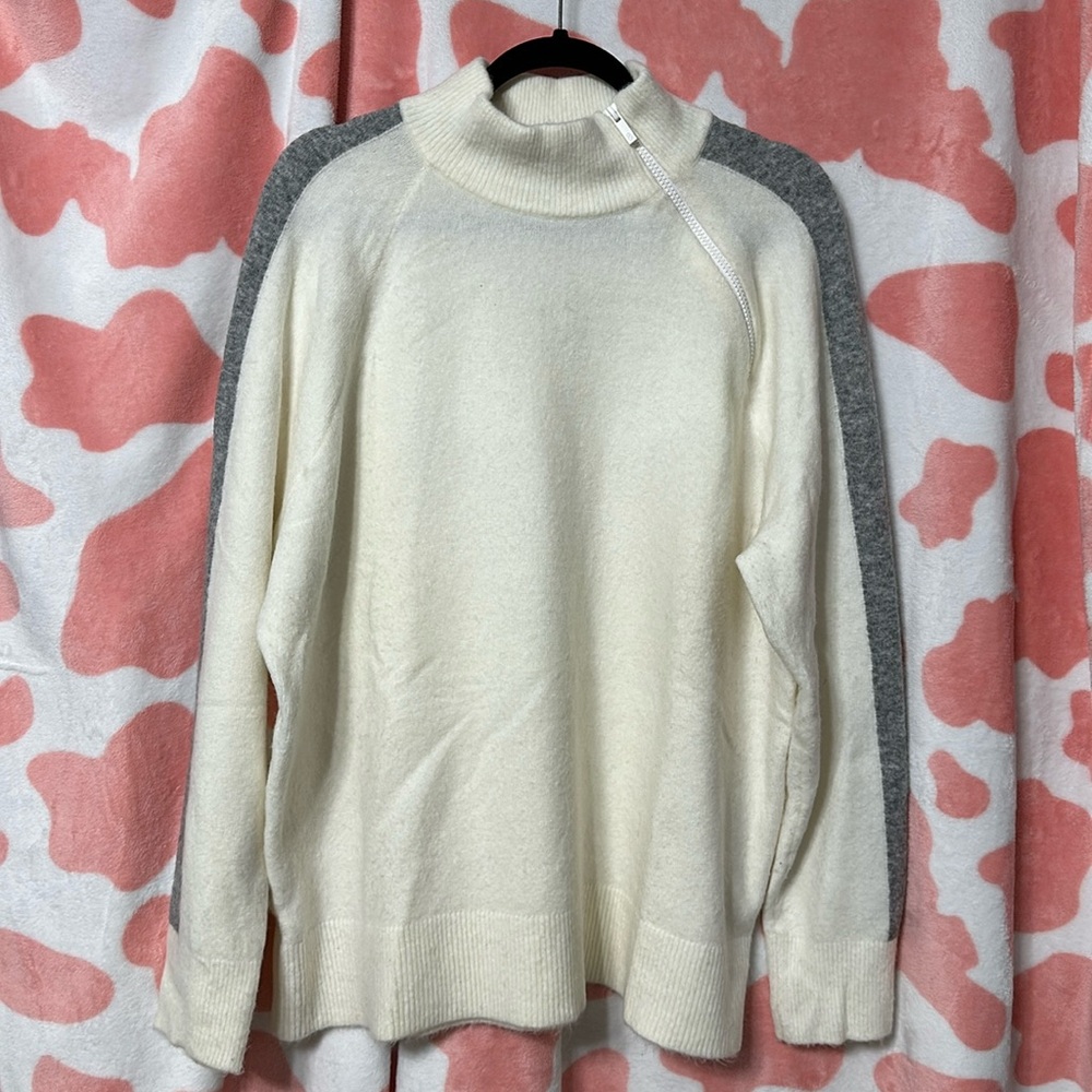 Lou & Grey Zip Mock Neck Sweater